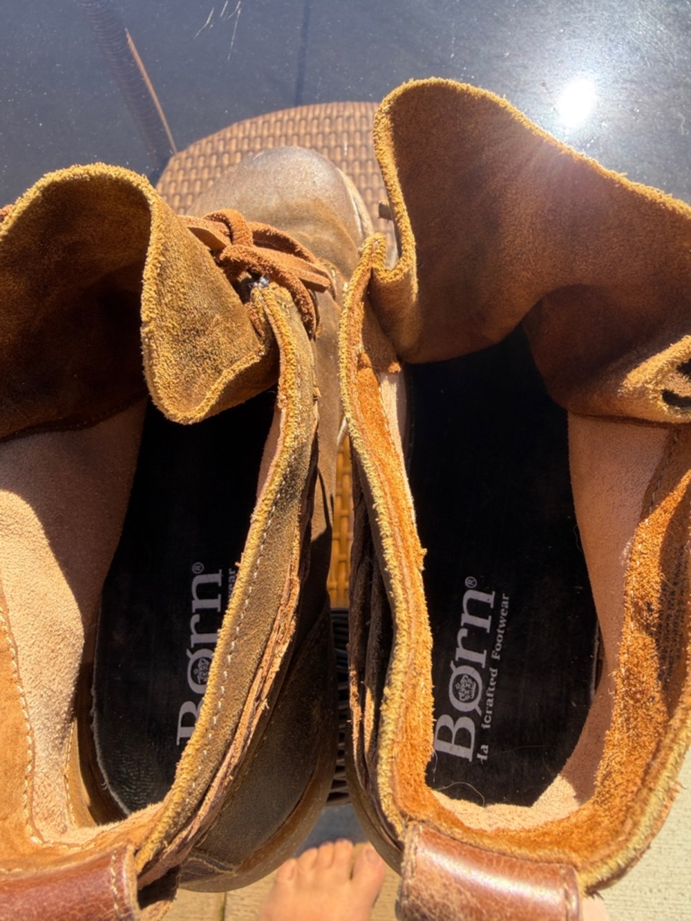 Born Brown Leather Chukka Boots - Stitched Details - Women's 10 / EU 42 rugged - Picture 6 of 9